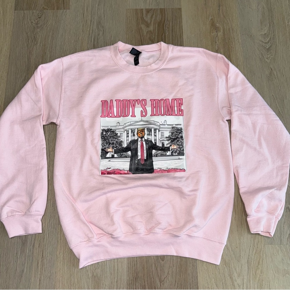 Trump “Daddy’s Home” Pink Oversized Crewneck - Size Small